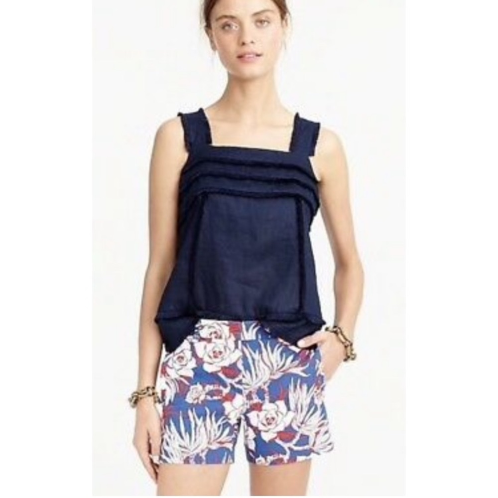 J.Crew EUC Blue red and white floral shorts sz 00